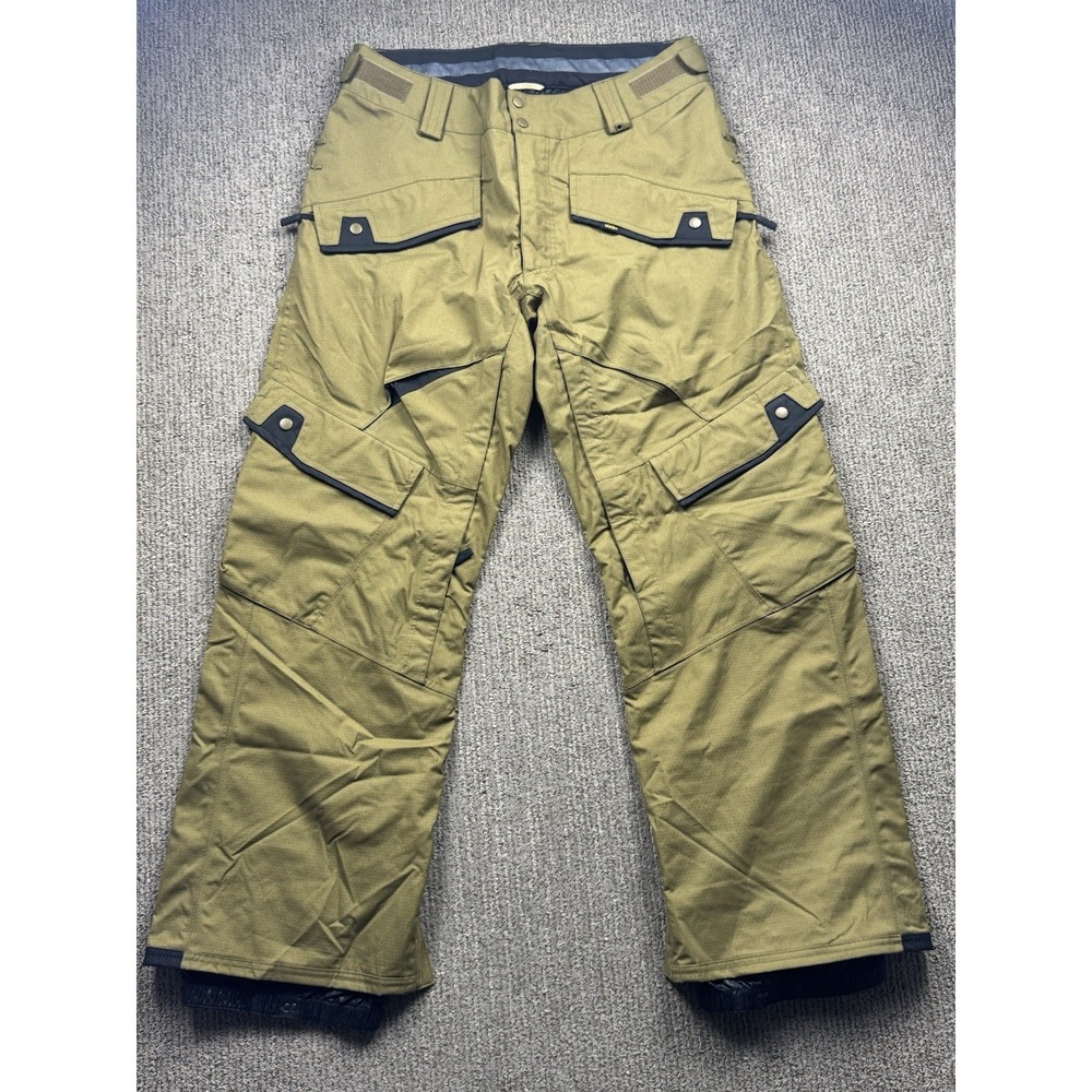 Vans Mens L Cargo Snow Ski Pants Adjustable Ankle Brown Gold